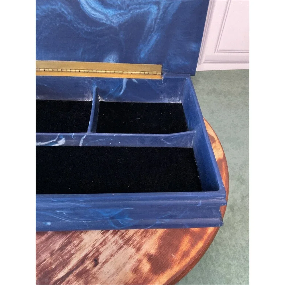 Vintage 1970’s Incolay Nautical Theme Jewelry Trinket Box Sailboat By JW ROBERTS